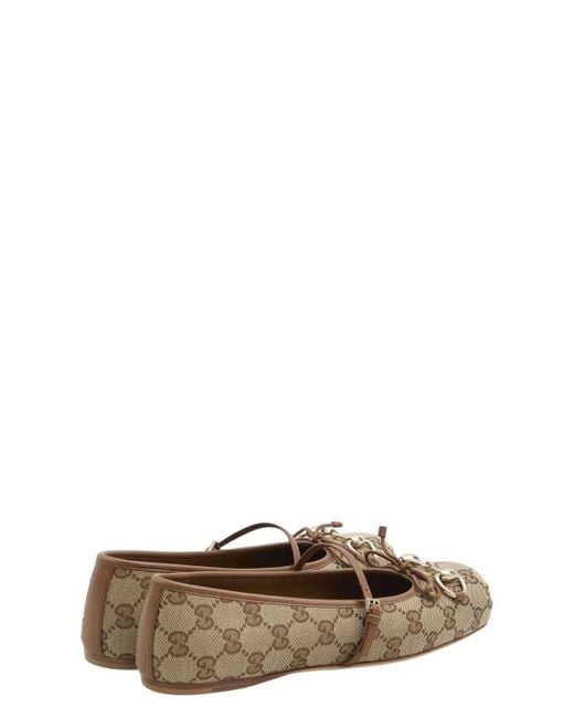バレエシューズ Gucci Original Gg Fabric Ballerinas Gucci Original Gg Fabric Ballerinas in White | Lyst