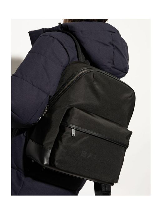 Bally Black Treck Logo Backpack for men