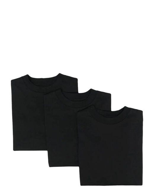 Jil Sander Black Pack 3 Mc T-Shirts With Logo Patch