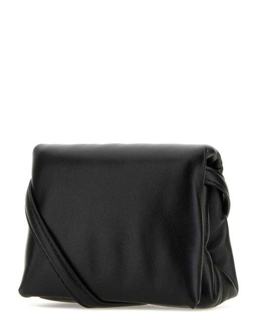 Marni Black Leather Mini Prisma Clutch