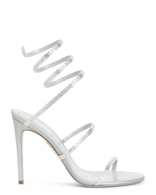 Rene Caovilla White Cleo Heel Sandals