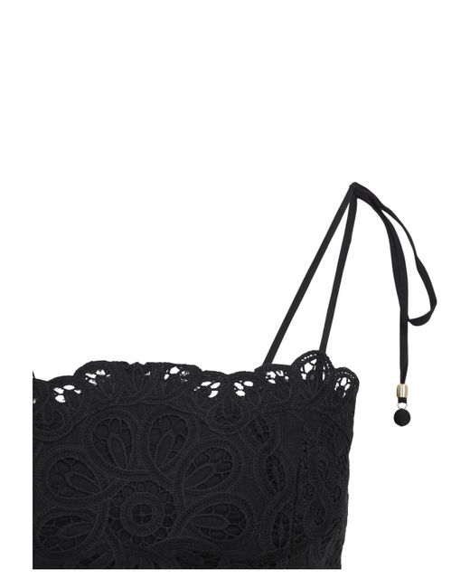 Zimmermann Black Rhiannon Embroidered Top