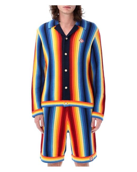 Casablanca Blue Gradient Towelling Effect Jacket for men