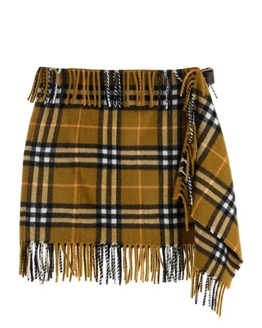 スカート BURBERRY WOOL AND CASHMERE CHECK SCARF STYLE SKIRT C444A56F-17AE-4A36-8E32-