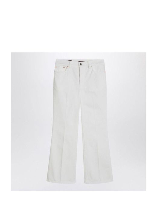 Gucci White Short Flare Trousers