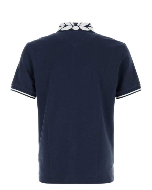 MCM Blue Stretch Piquet Polo Shirt for men