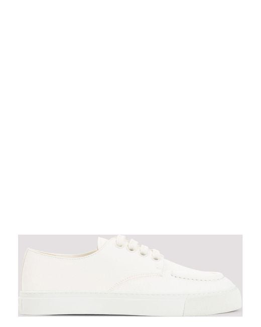 Prada Deer Leather Sneakers in White for Men | Lyst