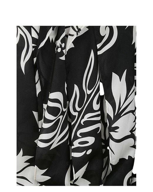 Sacai Black Floral Print Cotton Jersey T-Shirts