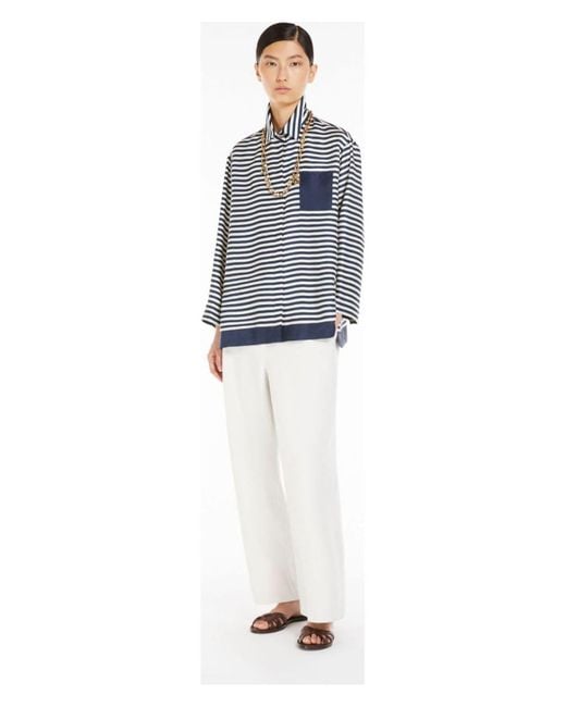 【関税込み】MAX MARA MAYA SHIRT IN COTTON Max Mara Maya Shirt in Blue | Lyst