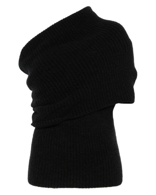 Rick Owens Black Double Banded Knit Top