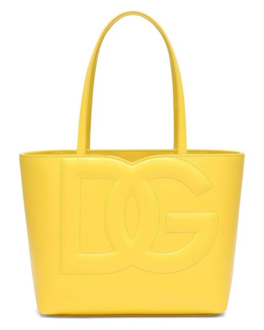 Dolce & Gabbana Yellow Dg Logo Small Shopping Bag