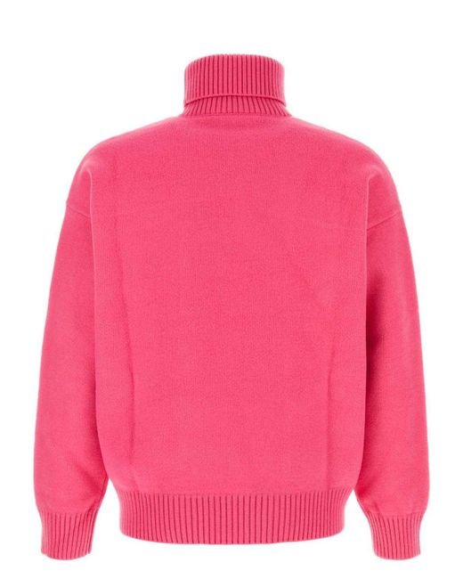 Gucci Pink Dark Stretch Wool Blend Sweater