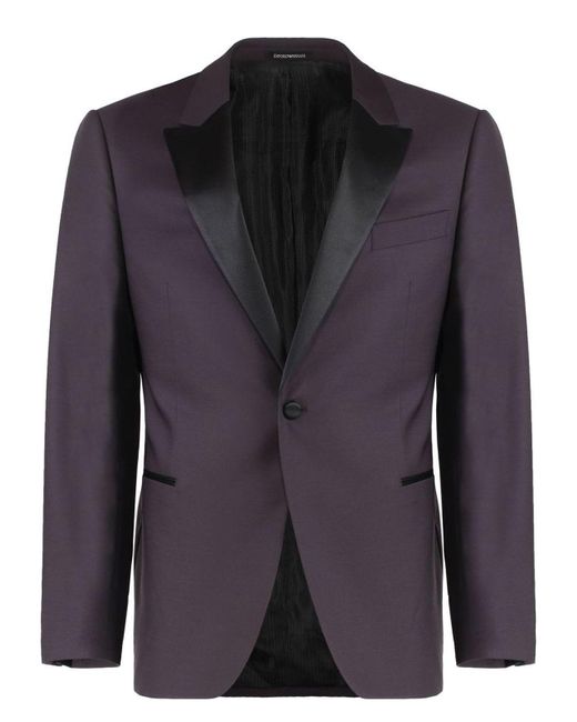 Emporio Armani Blue Wool Two-Pieces Suit for men