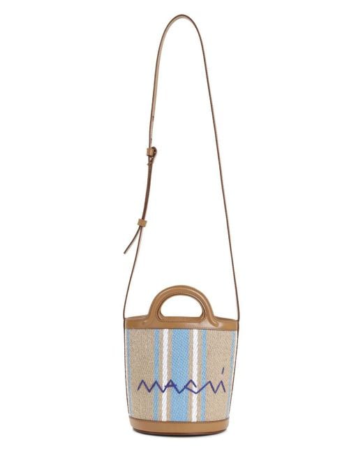Marni Multicolor Camel Striped Raffia Basket Bag