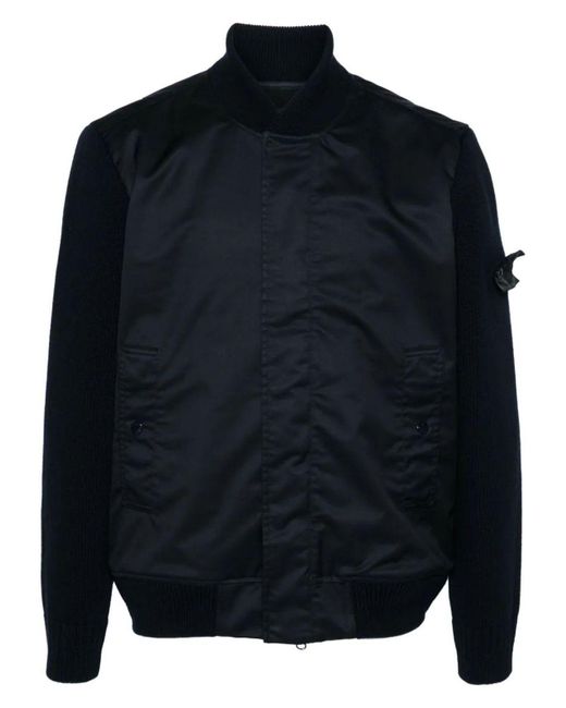 Stone Island Blue Panelled Bomber Jacket for men