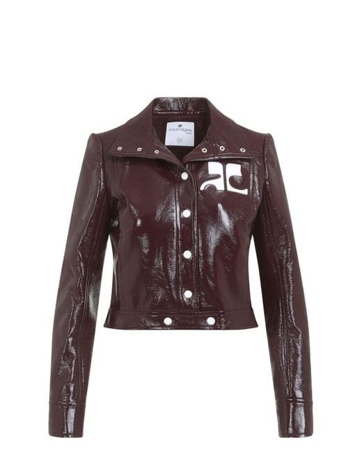 Courreges Vinyl Jacket in Purple | Lyst