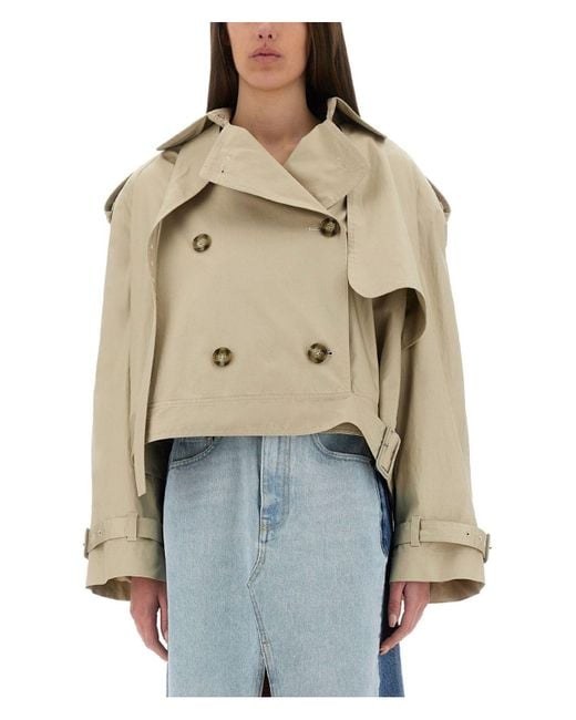 Stella McCartney Natural Short Trench Coat With Belt
