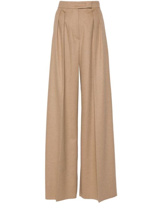 Max Mara Natural Luxurious Camel Wool Trousers For