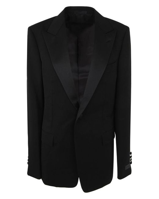 Lanvin Black Peak Collar Tuxedo Jacket for men