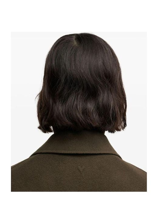 AMI Green De Coeur Single-Breasted Car Coat for men