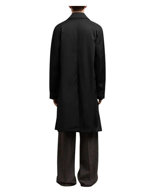 AMI Black Technical Twill Logo Raincoat for men