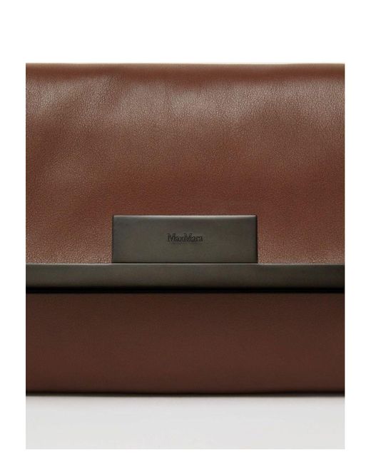 Max Mara Brown Mmclaspclutch