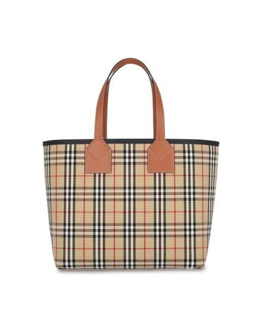 Burberry Classic Check Burberry London Tote Bag.