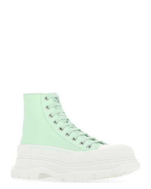 スニーカー alexander mcqueen Sea green leather Tread Slick sneakers Alexander Mcqueen Sea Green Leather Tread Slick Sneakers for