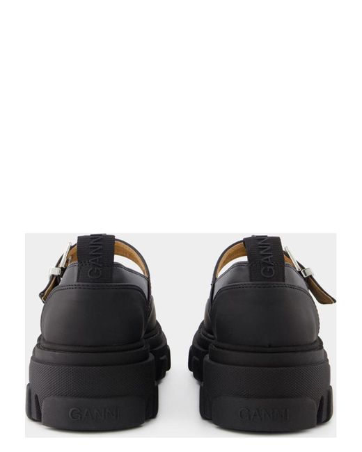 Ganni White Cleated Mary Jane Loafers