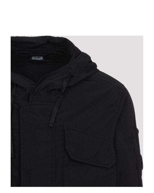 C P Company Blue Chrome-R Lens Hooded Jacket for men