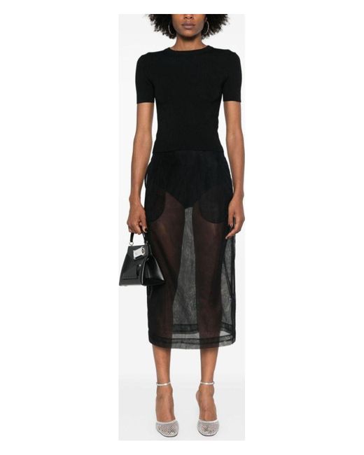 Balenciaga Black Open-Knit Wool Top