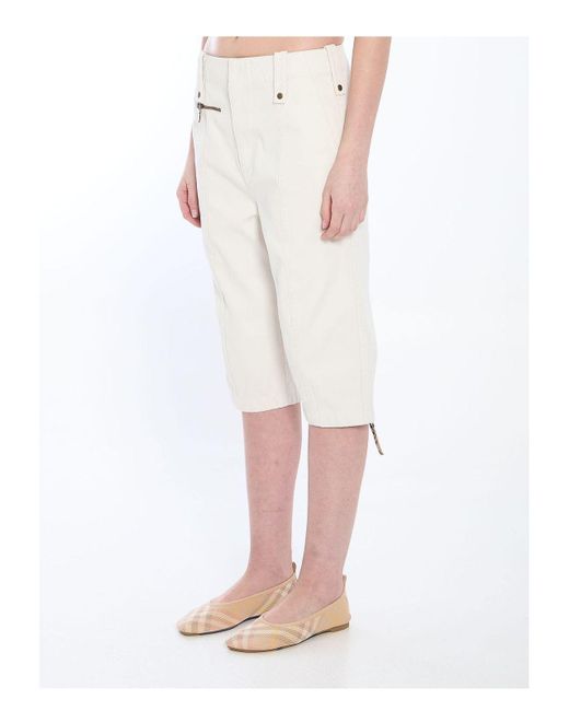 Burberry White Capri Pants