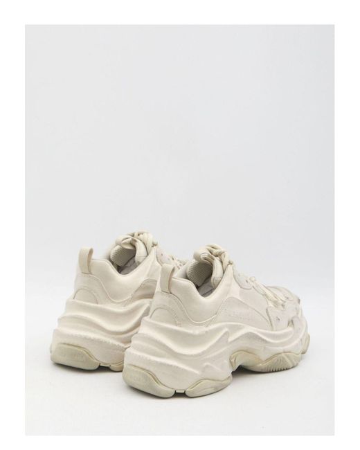 Balenciaga White Triple S Sneaker Satin