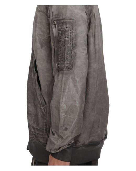 Rick Owens Gray Bomber Imbottito Gimp Flight Darkdust for men