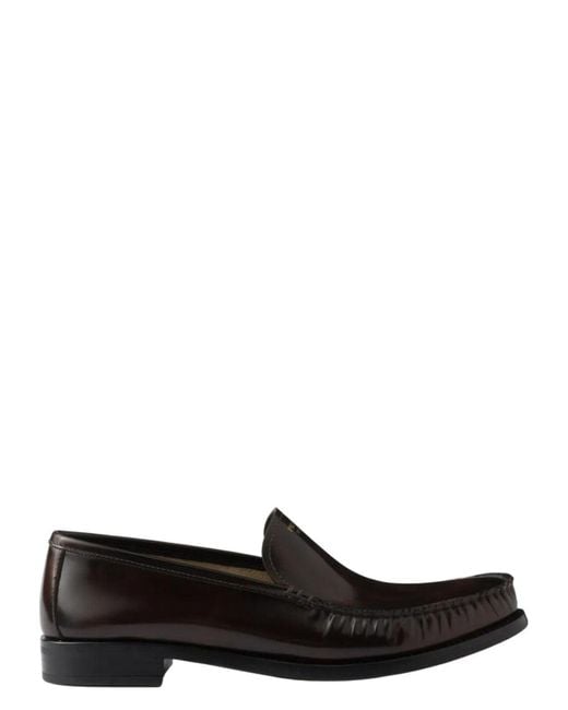 Prada Black Dark Leather Loafers