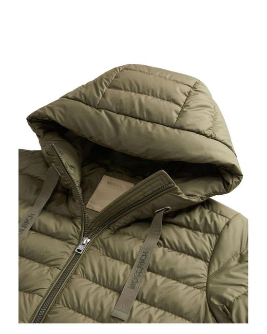 Woolrich Green Nylon Short Down Jacket