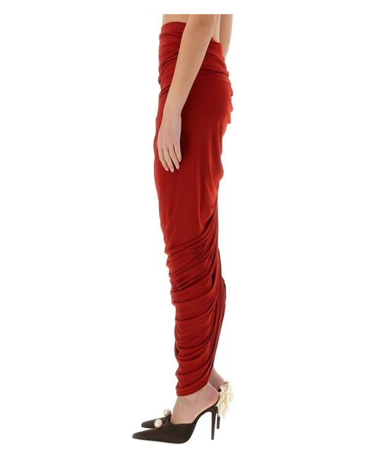 Magda Butrym Red Viscose Blend Skirt