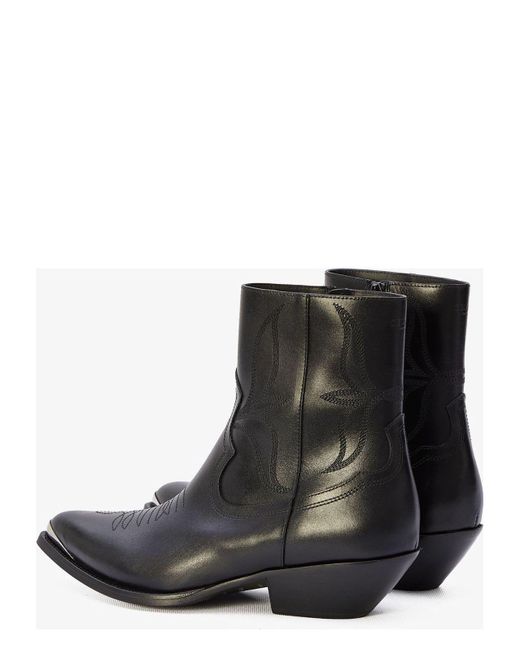 Celine Western-Style Pointy Toe Boots in Black for Men | Lyst