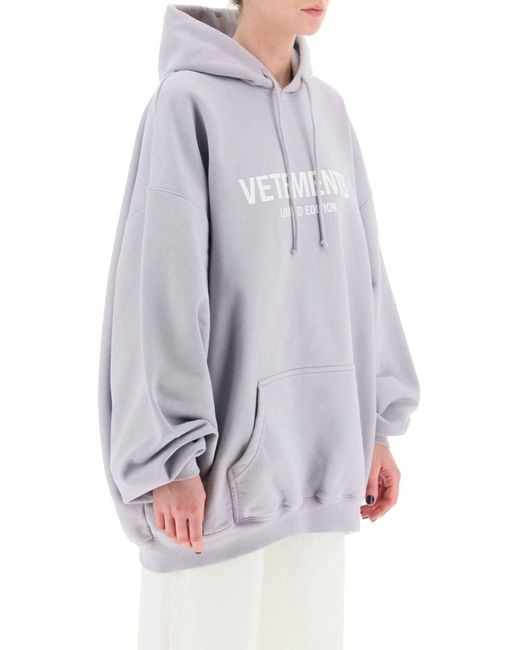 Vetements Oversized Limited Edition Logo Hoodie in Blue | Lyst