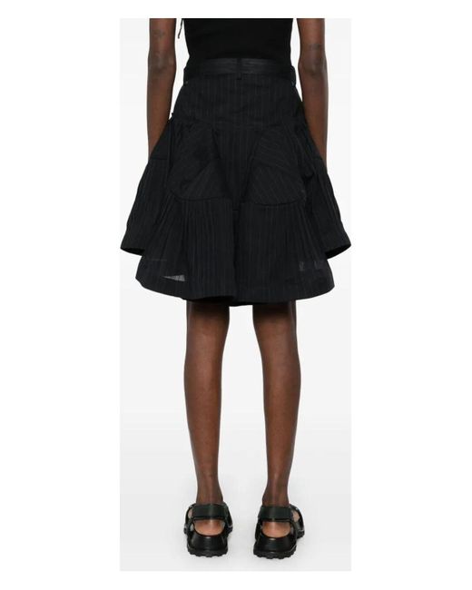 Sacai High Twist Voile Skirt in Black | Lyst UK