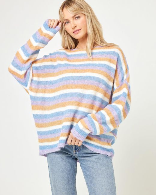 LSPACE Blue Cozy Clouds Sweater