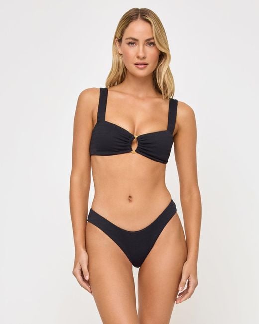 LSPACE Black Willow Bikini Top