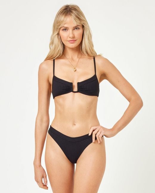 LSPACE Black Peyton Bikini Top