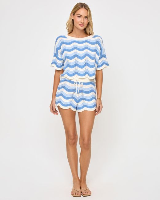 LSPACE Blue Make Waves Knit Short