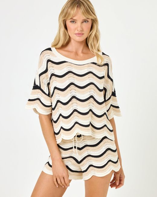 LSPACE Natural Make Waves Knit Short