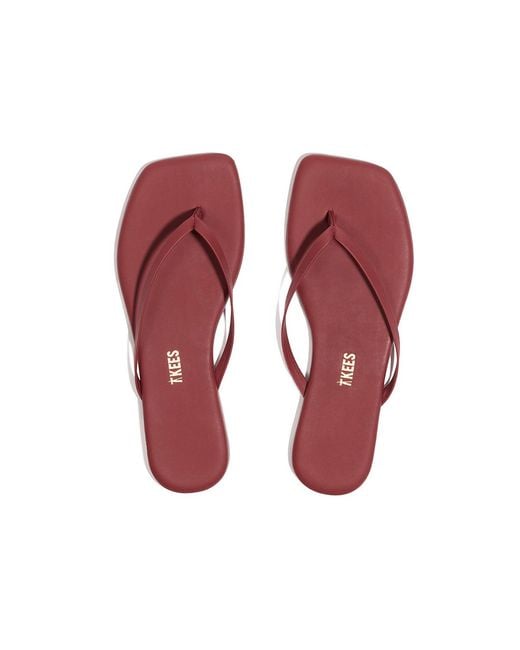 TKEES Red Square Toe Lily Sandals