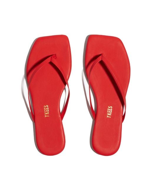 TKEES Red Square Toe Lily Sandals