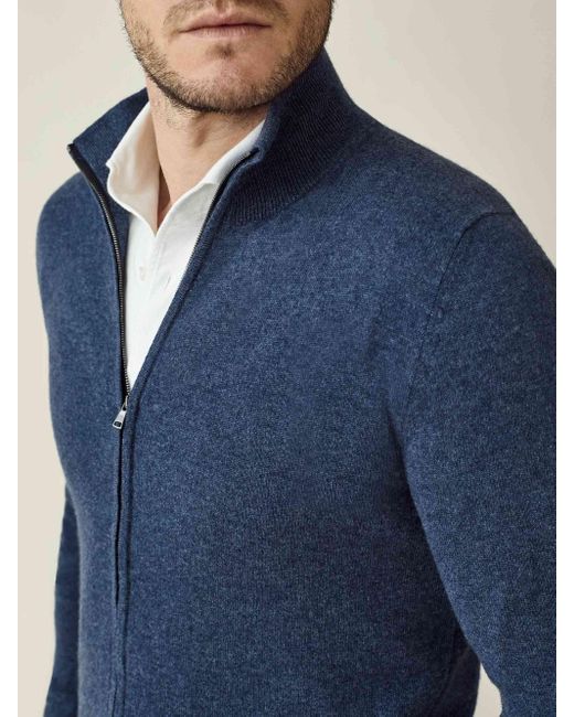 men's cashmere zip cardigan