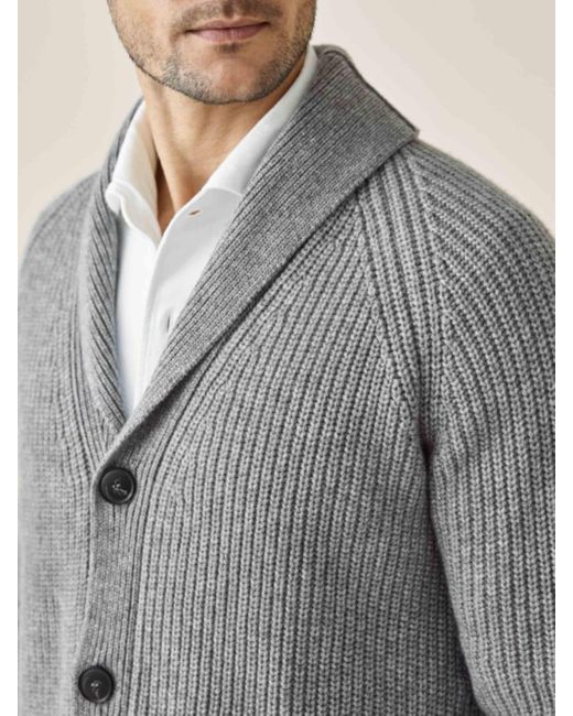 mens grey chunky knit cardigan