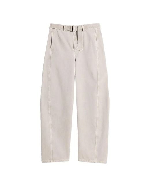 Lemaire White Twisted Belt Seam Trousers